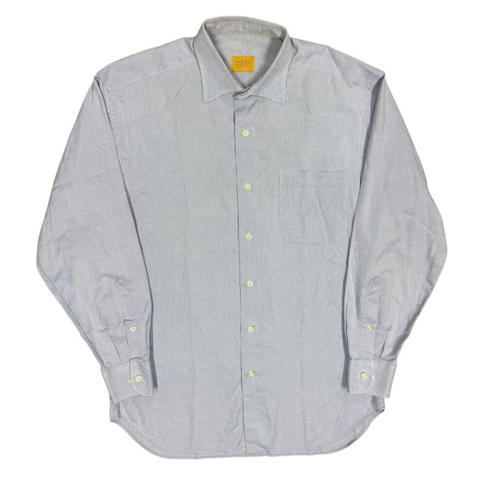 Robert Talbott Carmel Oxford‎ Dress Shirt 15 1/5 R Blue Cotton Medium